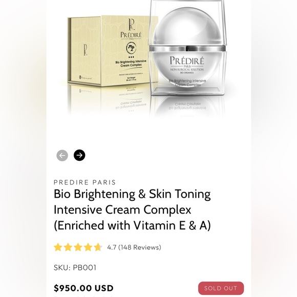 PREDIRE Paris- Bio Brightening Intensive Cream Complex $950